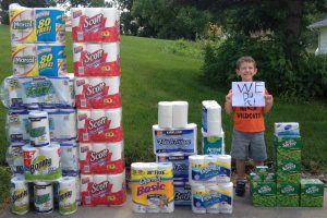 boy with wish list supplies